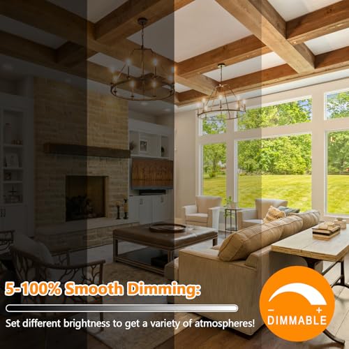 E12 LED Candelabra Bulbs 40 Watt Equivalent, 4W Vintage Candle Light Bulbs Dimmable, 470Lm Warm White 2700K B11 Edison Bulb