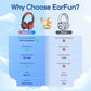 EarFun K1 Kids Headphones Wired with Microphone, 85/94dB Volume Limit Headphones for Kids, Portable Wired Headphone with Shareport