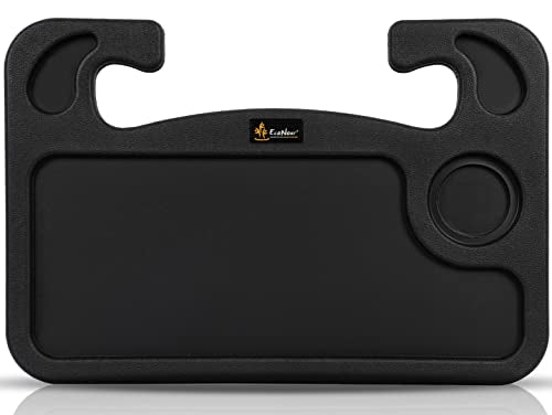 EcoNour 2 in 1 Car Steering Wheel Desk - Tray for Laptop Car Mount with Pen Holder - Desk Console for Car - Food Tray for Eating with Drinks Holder