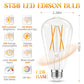 Edison Bulbs, E26 LED Bulb 60 watt Equivalent, Non-Dimmable, Soft White 2700K, ST58 Vintage Light Bulbs, 90+ CRI, 6W 600LM, E26 Medium Base (12 Pack)