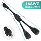 Elecan 3-Prong Y Splitter Power Extension Cord 1 FT, Straight Plug 1 to 2 Way Outlet Space Saver, Heavy Duty Weatherproof SJTW, 16AWG 13A