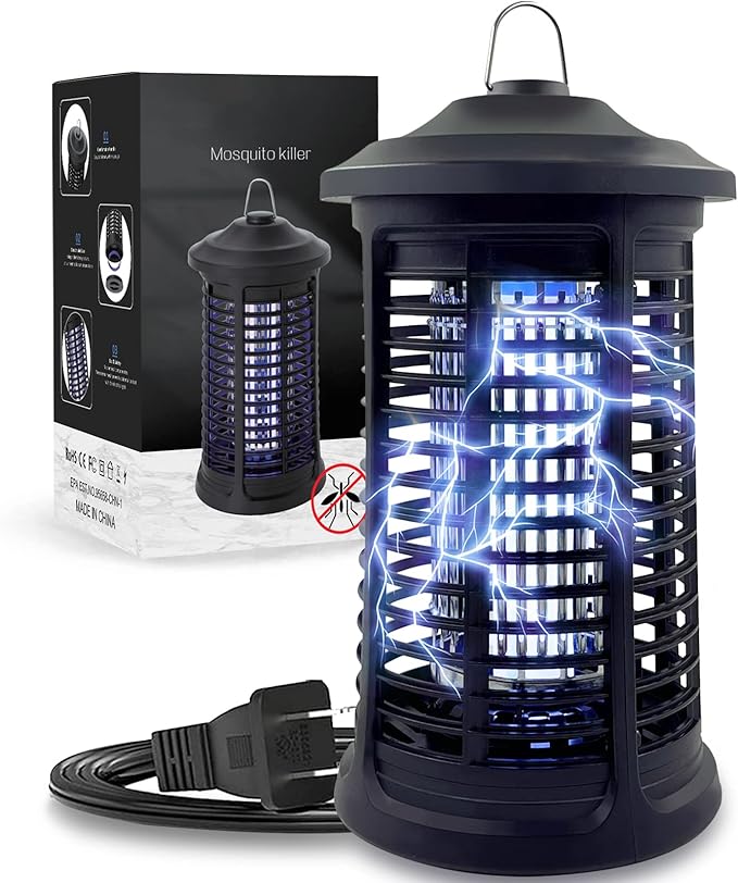 Electric Bug Zapper Indoor/Outdoor, 4200V High Powered Mosquito Zappers Killer, Waterproof Insect Fly Swatter Zapper Mosquito Trap Outdoor, Fly Traps