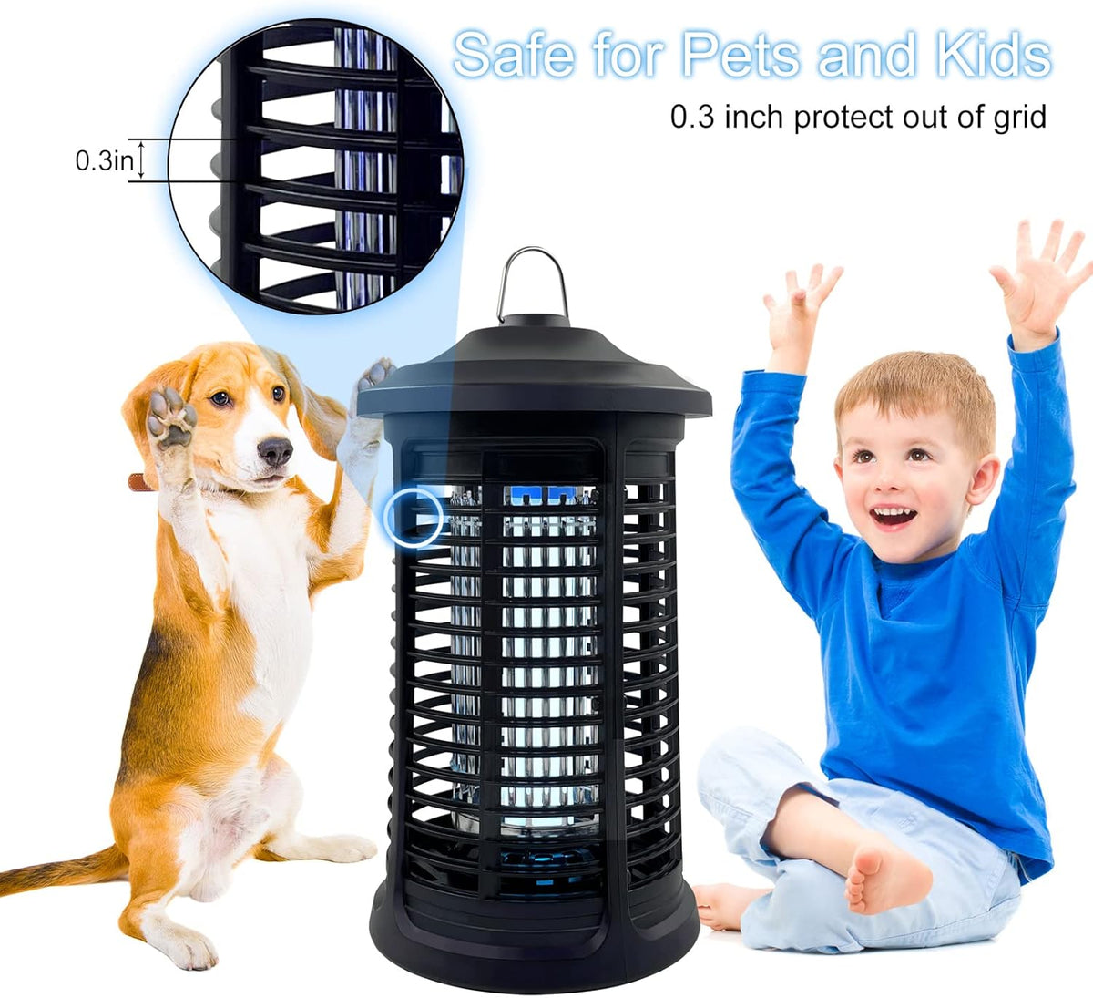 Electric Bug Zapper Indoor/Outdoor, 4200V High Powered Mosquito Zappers Killer, Waterproof Insect Fly Swatter Zapper Mosquito Trap Outdoor, Fly Traps