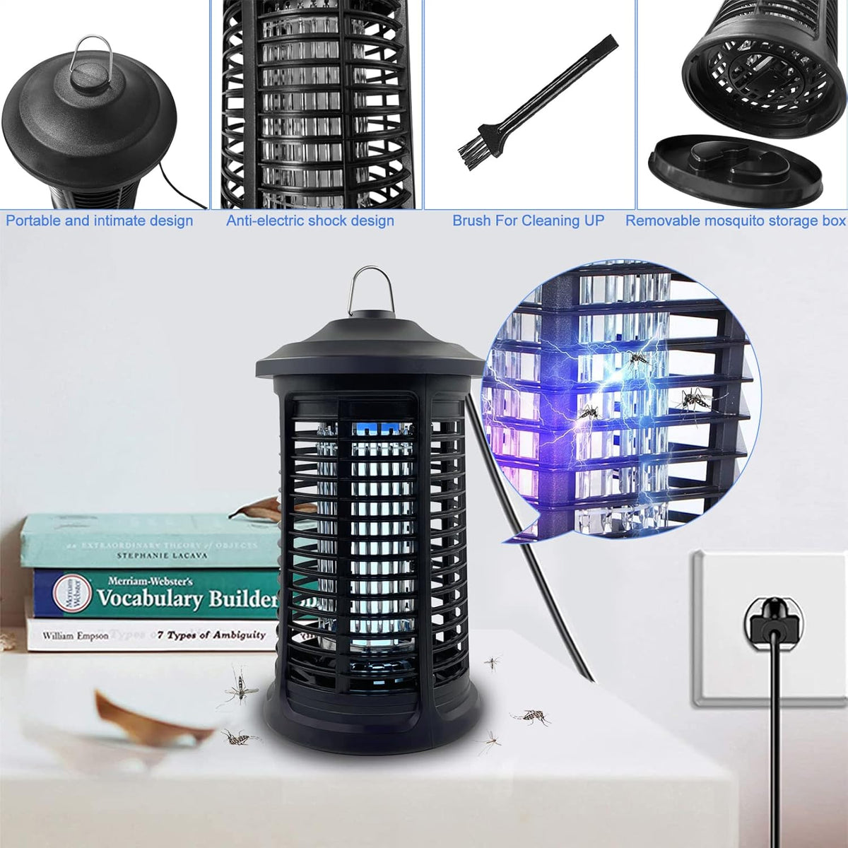 Electric Bug Zapper Indoor/Outdoor, 4200V High Powered Mosquito Zappers Killer, Waterproof Insect Fly Swatter Zapper Mosquito Trap Outdoor, Fly Traps
