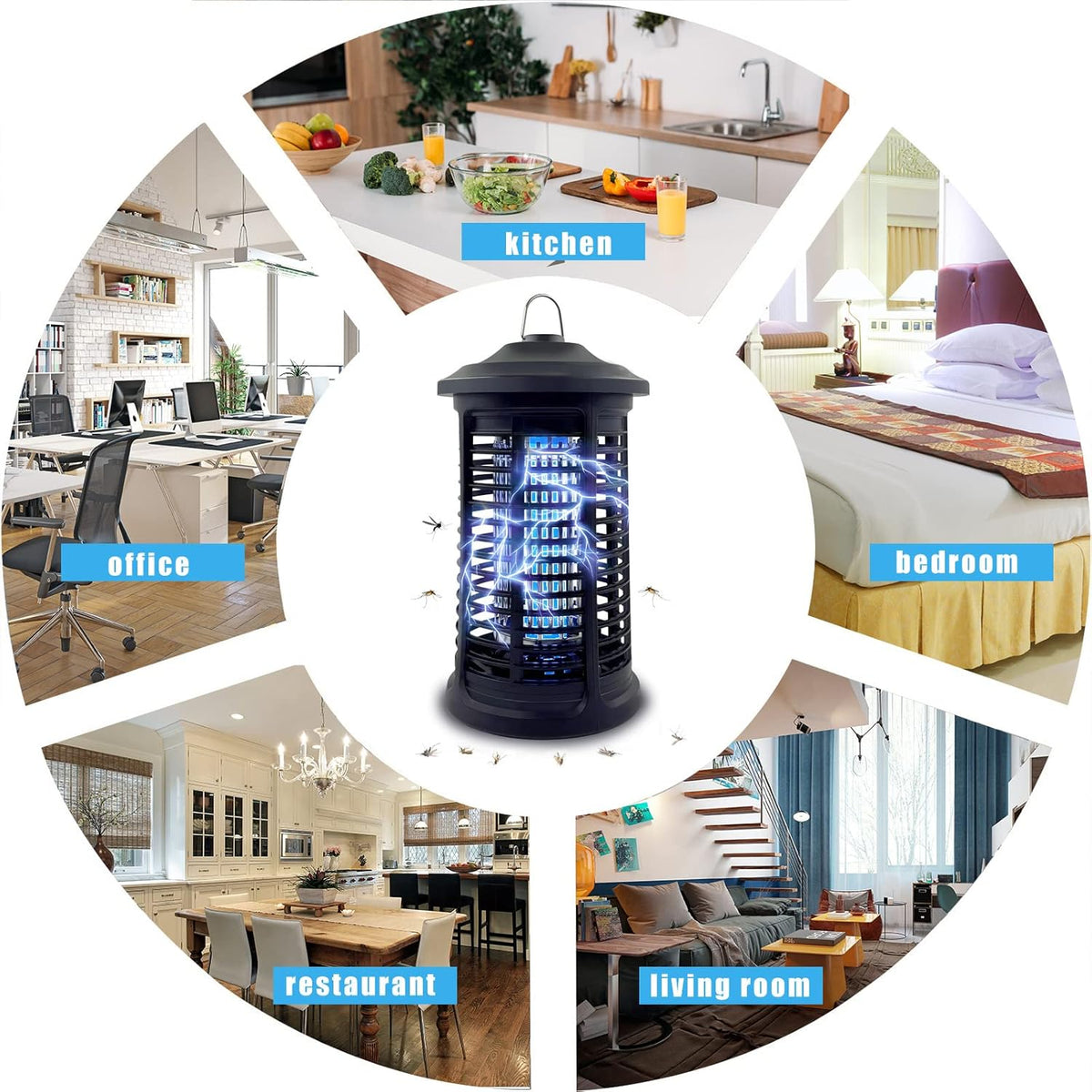 Electric Bug Zapper Indoor/Outdoor, 4200V High Powered Mosquito Zappers Killer, Waterproof Insect Fly Swatter Zapper Mosquito Trap Outdoor, Fly Traps