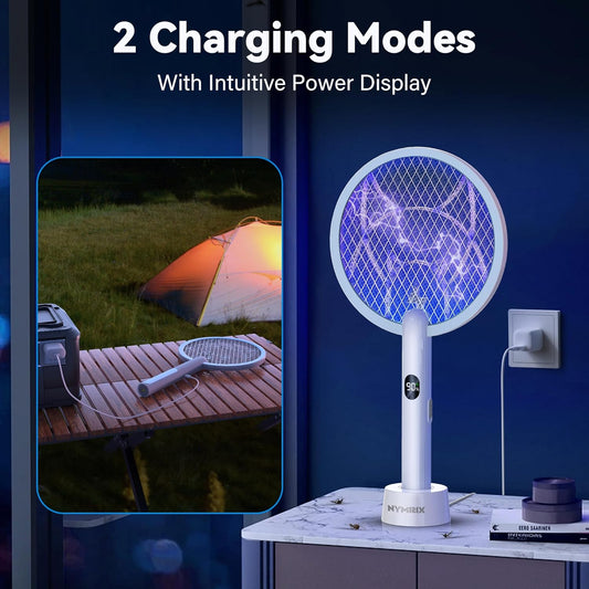 Electric Fly Swatter Racket, 2 in 1 Mosquito Bug Zapper 4100V Handheld Mosquito Killer with 1800 mAh Rechargeable Battery
