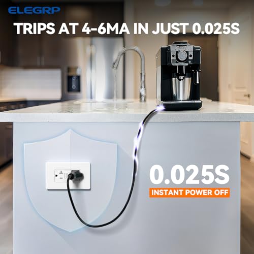 ELEGRP GFCI Outlet 20 Amp, Self-Test GFI Electrical Outlet with Thinner Design, TR Tamper Resistant GFCI Receptacle (1 Pack)