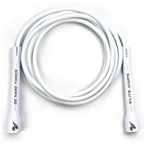Elite Jumps Adjustable Jump Rope - 6mm PVC Training Rope for Fitness & Cardio - Indoor/Outdoor Skipping Rope with Unbreakable Handles