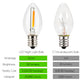 Emotionlite Night Light Bulbs, C7 Candelabra LED Light Bulbs, E12 Chandelier Base, 4W 5W 6W 7W Incandescent Equivalent, Warm White, 2700K (4 Pack)