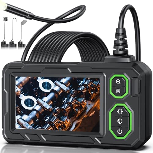 Endoscope Camera with Light, 4.3" Inspection Camera, 1920P HD Borescope with 8 LED Lights, IP67 Waterproof Snake Sewer Tools (Green)