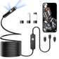 Endoscope with Light, 1920P HD Borescope with 8 Adjustable LED Lights, 16.4FT Semi-Rigid Snake Camera, IP67 Waterproof Inspection Tool (Black)