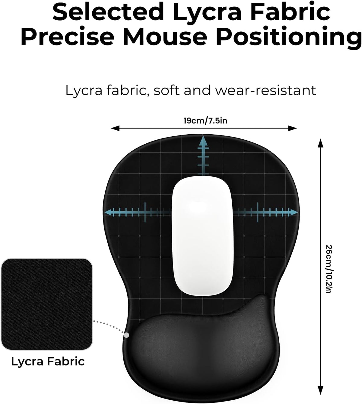 EooCoo Ergonomic Mouse Pad with Gel Wrist Rest, Concave Design, Non-Slip Base for Laptop and Computer