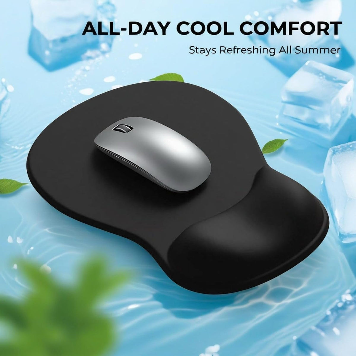 EooCoo Ergonomic Mouse Pad with Gel Wrist Rest, Concave Design, Non-Slip Base for Laptop and Computer