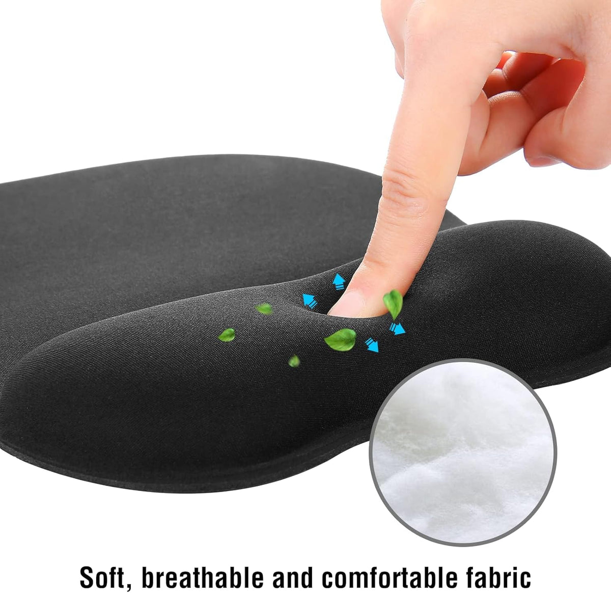 EooCoo Ergonomic Mouse Pad with Wrist Support, Mousepad with Memory Foam Wrist Rest and Non-Slip Base for Computer, Cafe, Home & Office