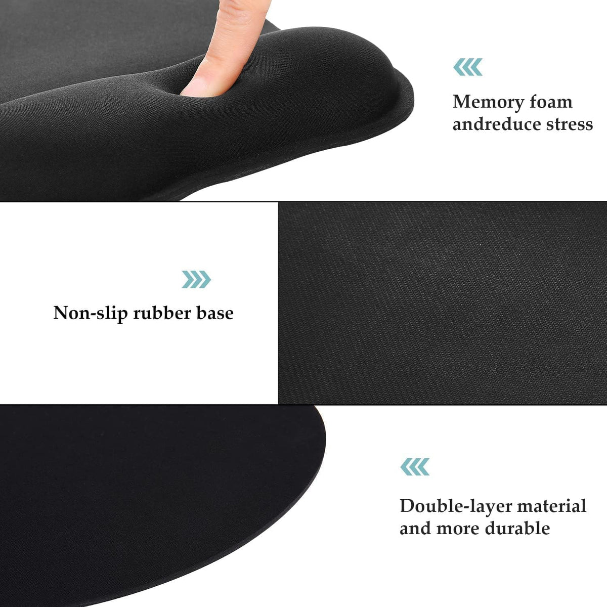 EooCoo Ergonomic Mouse Pad with Wrist Support, Mousepad with Memory Foam Wrist Rest and Non-Slip Base for Computer, Cafe, Home & Office