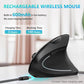 Ergonomic Mouse, LEKVEY Vertical Wireless Mouse - Rechargeable 2.4G Optical Vertical Mice, 3 Adjustable DPI 800/1200/1600 Levels 6 Buttons (Black)