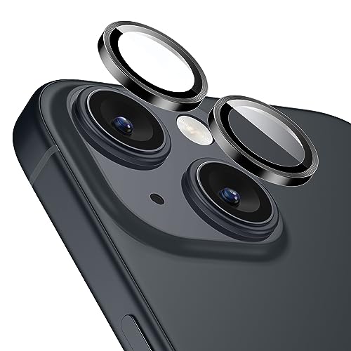 ESR Camera Lens Protector for iPhone 15/15 Plus/14/14 Plus, Ultra-tough HD Individual Lens Protectors, Scratch Resistant (Black)