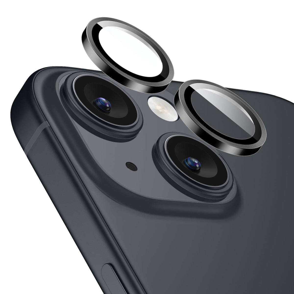 ESR Camera Lens Protector for iPhone 15/15 Plus/14/14 Plus, Ultra-tough HD Individual Lens Protectors, Scratch Resistant (Black)