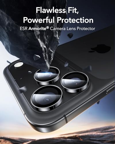ESR Camera Lens Protector for iPhone 17 Pro Max/17 Pro/16 Pro Max/16 Pro/15 Pro Max/15 Pro/14 Pro Max/14 Pro (Black)