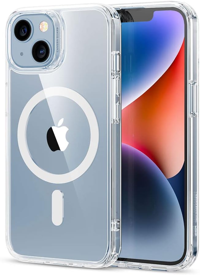 ESR for iPhone 14/iPhone 13 Case, Compatible with MagSafe, Classic Hybrid Magnetic Mobile Phone Case iPhone 14/13 Case, Military Standard (Clear)