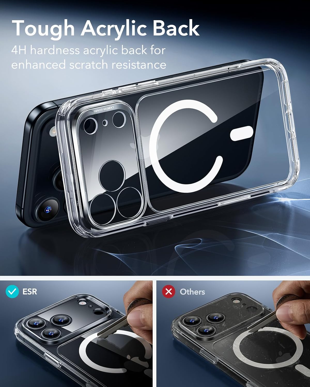 ESR for iPhone 17 Pro Max Case, Camera Control, Compatible with MagSafe, Shockproof Drop Protection, Magnetic Phone Case (Clear)