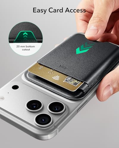 ESR for MagSafe Wallet, 5-Card Holder With RFID Blocking, MagSafe Sticker Included, Slim Magnetic Wallet for iPhone 17/16/15/14/13/12 Series (Black)