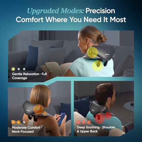 Etekcity Cordless Shiatsu Neck and Shoulder Massager with Heat, Deep Tissue Kneading