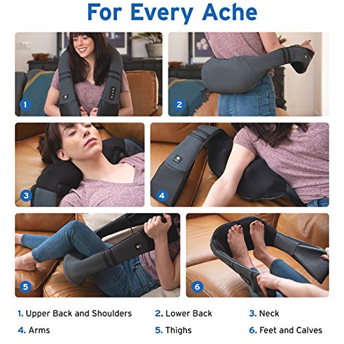 Etekcity Cordless Neck Massager with Heat, Rechargeable Shiatsu Back and Shoulder Massage Tool