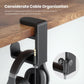 EURPMASK Rotating Headphone Stand - PC Gaming Headset Holder, Adjustable Clamp-on Under Desk Hanger (Black)