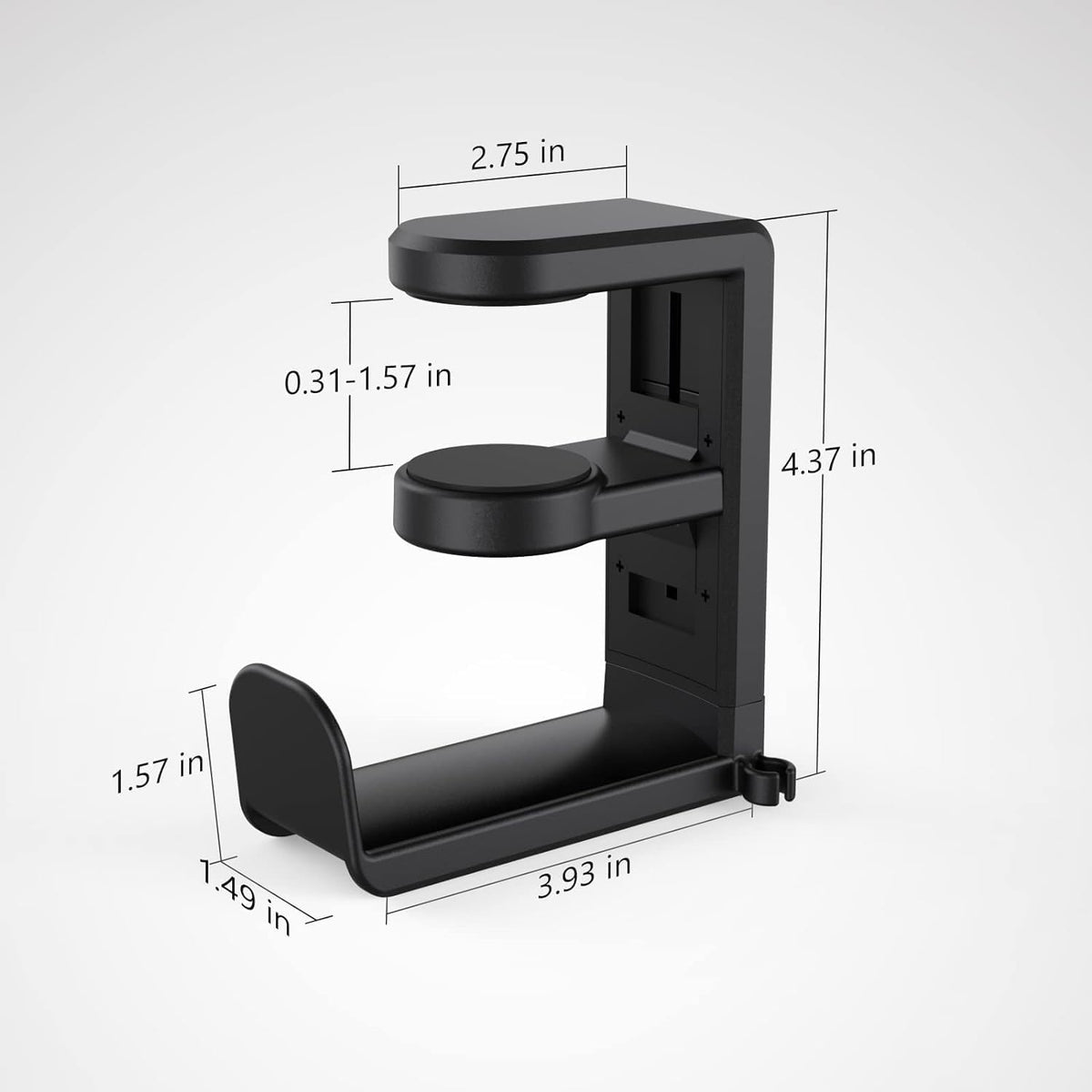 EURPMASK Rotating Headphone Stand - PC Gaming Headset Holder, Adjustable Clamp-on Under Desk Hanger (Black)