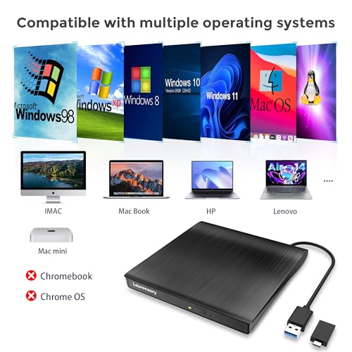 External DVD Drive USB 3.0 Type-C Portable CD DVD Player for Laptop +/-RW Disk Drive CD ROM Burner Writer CD/DVD Burner Reader
