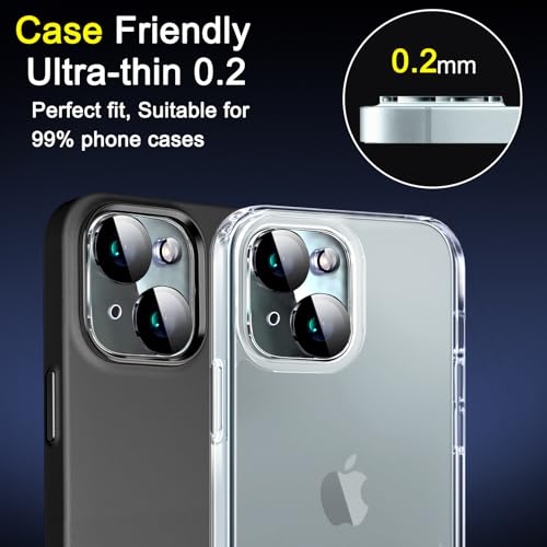Ferilinso for iPhone 14 iPhone 15 iPhone 14 Plus iPhone 15 Plus Camera Lens Protector for iPhone 13 13 Mini Lens Screen Protector Accessories Cover 9H