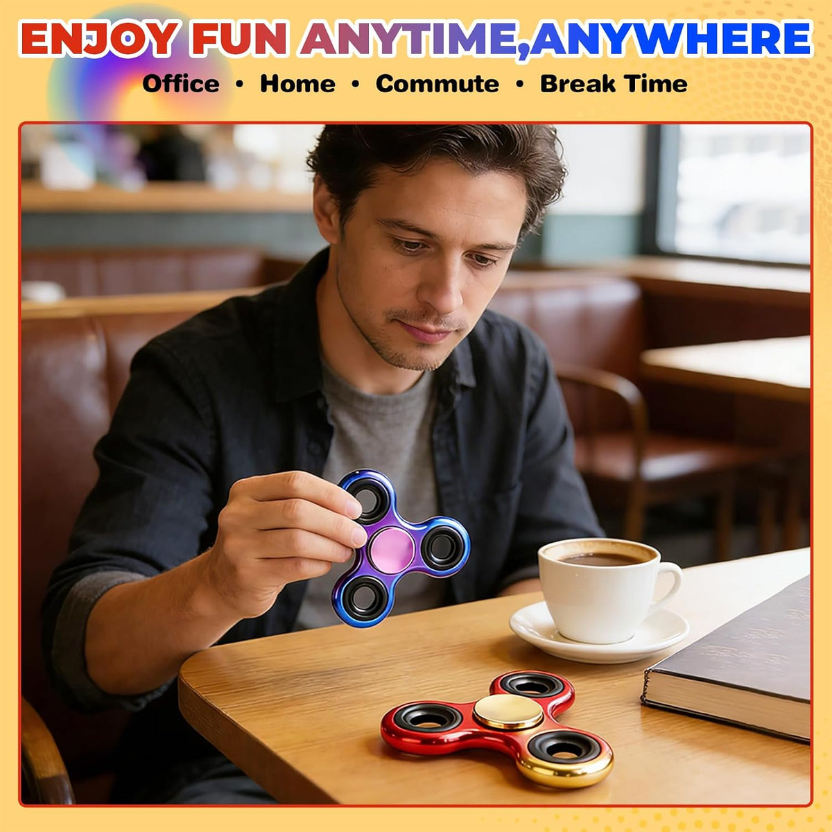 Fidget Spinner 2 Pack, Fidget Toys Adults Metal Fidget Spinners Fidget Toys for Kids Gift for Teens Boys