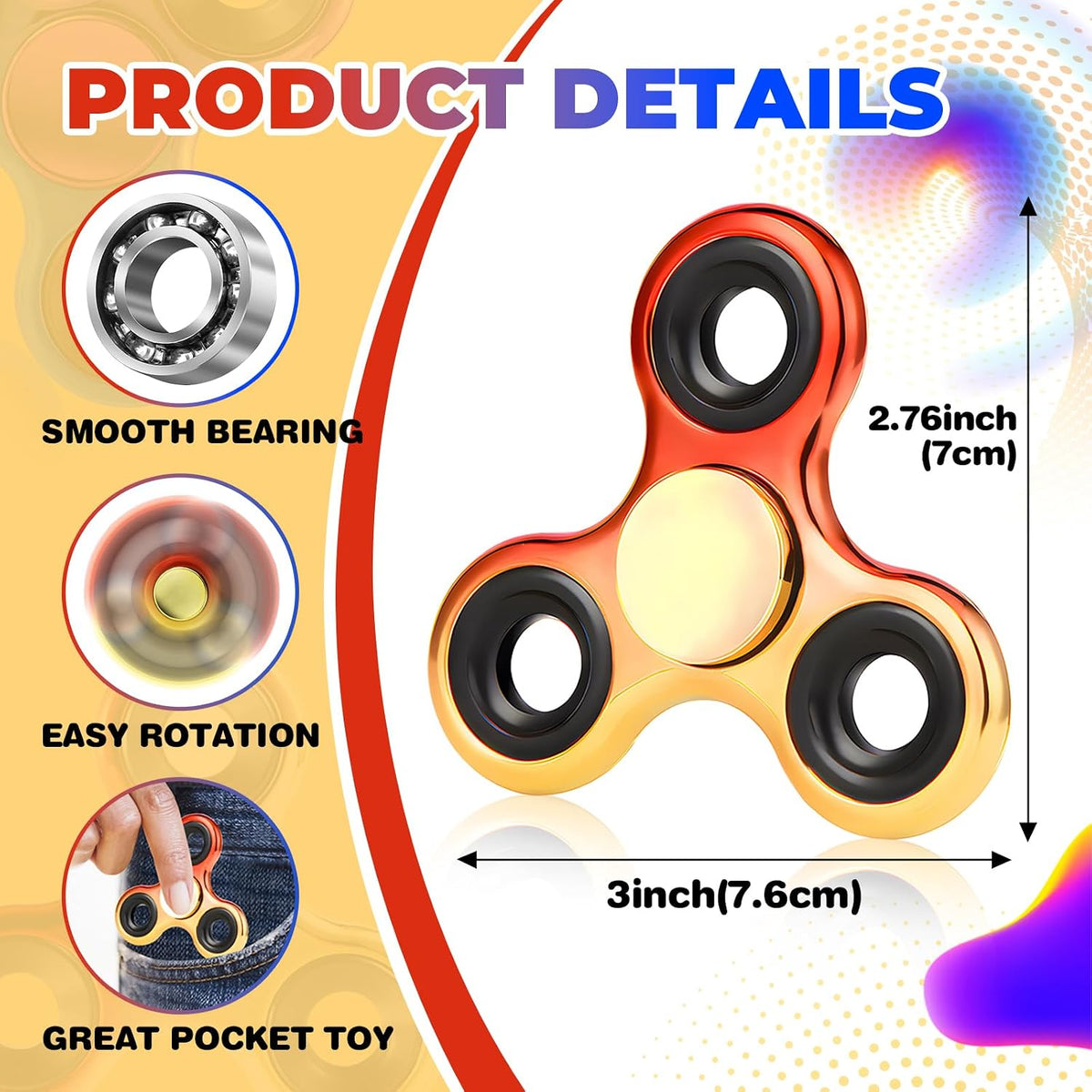Fidget Spinner 2 Pack, Fidget Toys Adults Metal Fidget Spinners Fidget Toys for Kids Gift for Teens Boys
