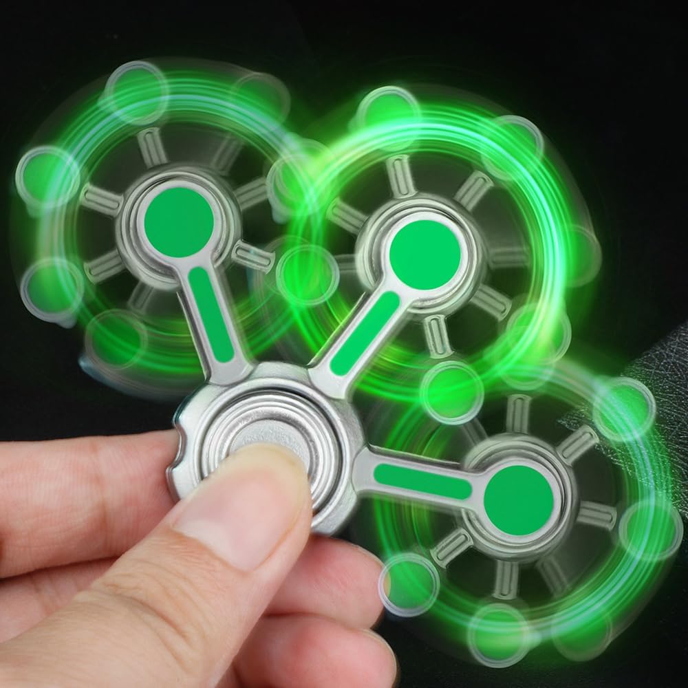 Fidget Spinner Toy for Kids Adults Metal Figette, Silent Cool Gadgets Quiet Office Finger Roller Desk Toy Stress Relief Tools Calm Down