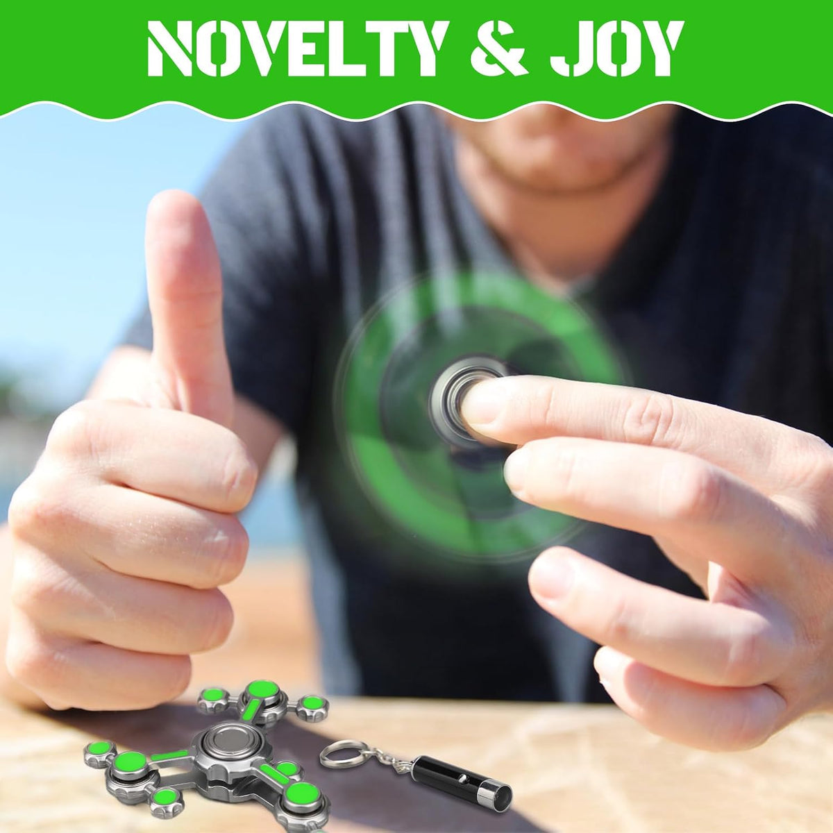Fidget Spinner Toy for Kids Adults Metal Figette, Silent Cool Gadgets Quiet Office Finger Roller Desk Toy Stress Relief Tools Calm Down