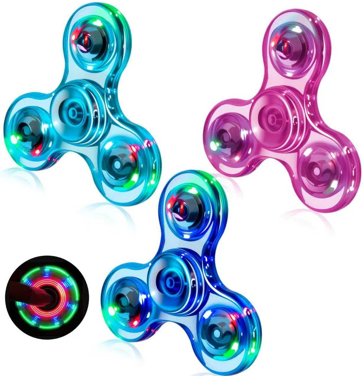 Figrol Fidget Toys 3 Pack,Light Up Fidget Spinner for Kids & Adults Stress Relief Calm Down,Sensory Toys for Kids Toys