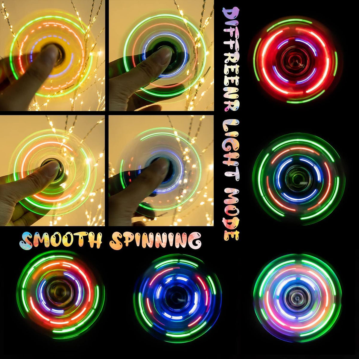 Figrol Fidget Toys 3 Pack,Light Up Fidget Spinner for Kids & Adults Stress Relief Calm Down,Sensory Toys for Kids Toys