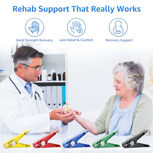 FitBeast Finger Exerciser Set - 5 Resistance Clips for Grip Strength & Dexterity - Finger Strengthener