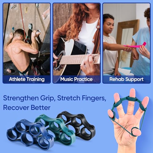 FitBeast Grip Strength Trainer - 6 Piece Hand Exercise Kit with Finger Extension Exerciser & Squeeze Balls for Adults