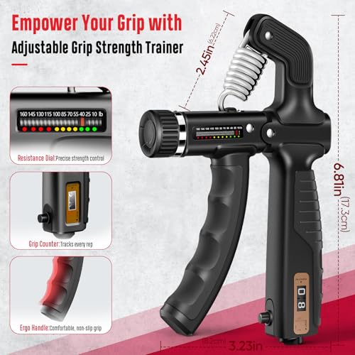 FitBeast Grip Strength Trainer, Hand Gripper Strengthener Kit - 6 Pack with Adjustable Resistance Forearm Strengthener, Forearm Exerciser