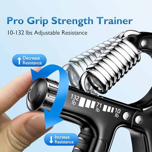 FitBeast Grip Strengthener Forearm Strengthener, Adjustable Hand Grip Strengthener for Strength Training, 10-132 lbs Resistance