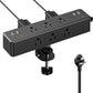 Flat Plug Desk Clamp Power Strip 10FT, 40W Total Fast Charging Station, Dual PD 20W USB C Ports, Desk Edge Mount Power Strip 9 AC Outlets 8