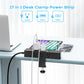 Flat Plug Desk Clamp Power Strip 10FT, 40W Total Fast Charging Station, Dual PD 20W USB C Ports, Desk Edge Mount Power Strip 9 AC Outlets 8