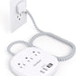 Flat Plug Power Strip, 6ft Ultra Flat Extension Cord - 3 Outlets 4 USB Ports (2 USB C) 22.5W/4.5A Desktop Charging Station