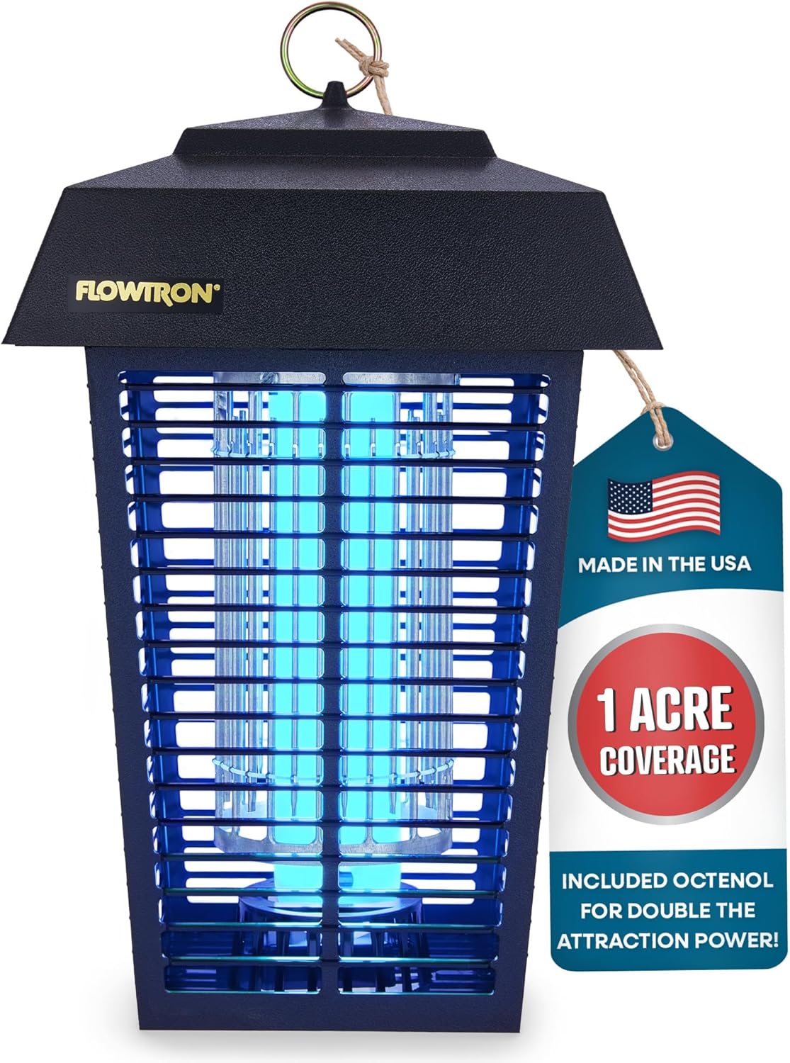 Flowtron Bug Zapper, 1 Acre of Outdoor Coverage with Powerful 40W Bulb & 5600V Instant Killing Grid, Electric Insect, Fly & Mosquito Zapper
