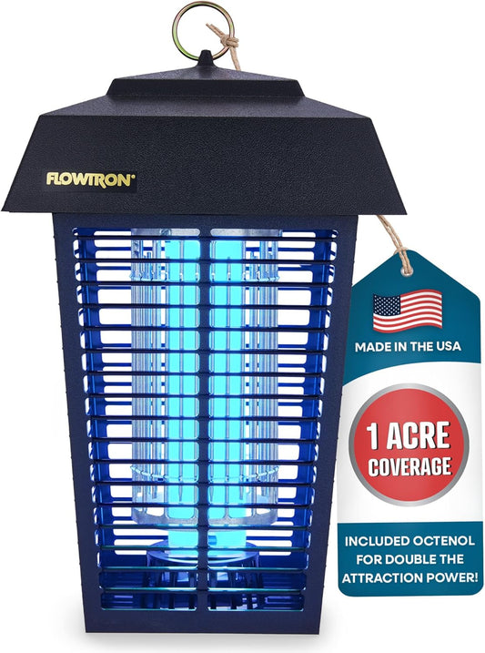 Flowtron Bug Zapper, 1 Acre of Outdoor Coverage with Powerful 40W Bulb & 5600V Instant Killing Grid, Electric Insect, Fly & Mosquito Zapper