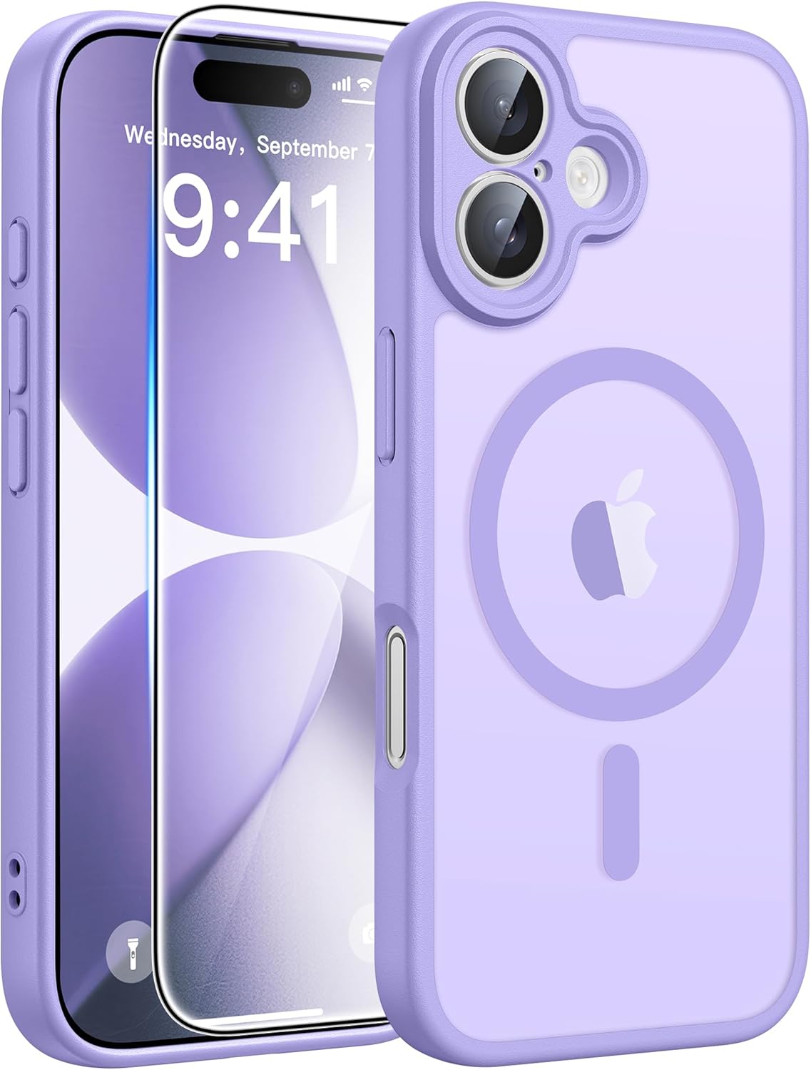 FNTCASE for iPhone 17 Case, Compatible with Magsafe, Translucent Matte Cases with, Full Camera Protection, Screen Protector