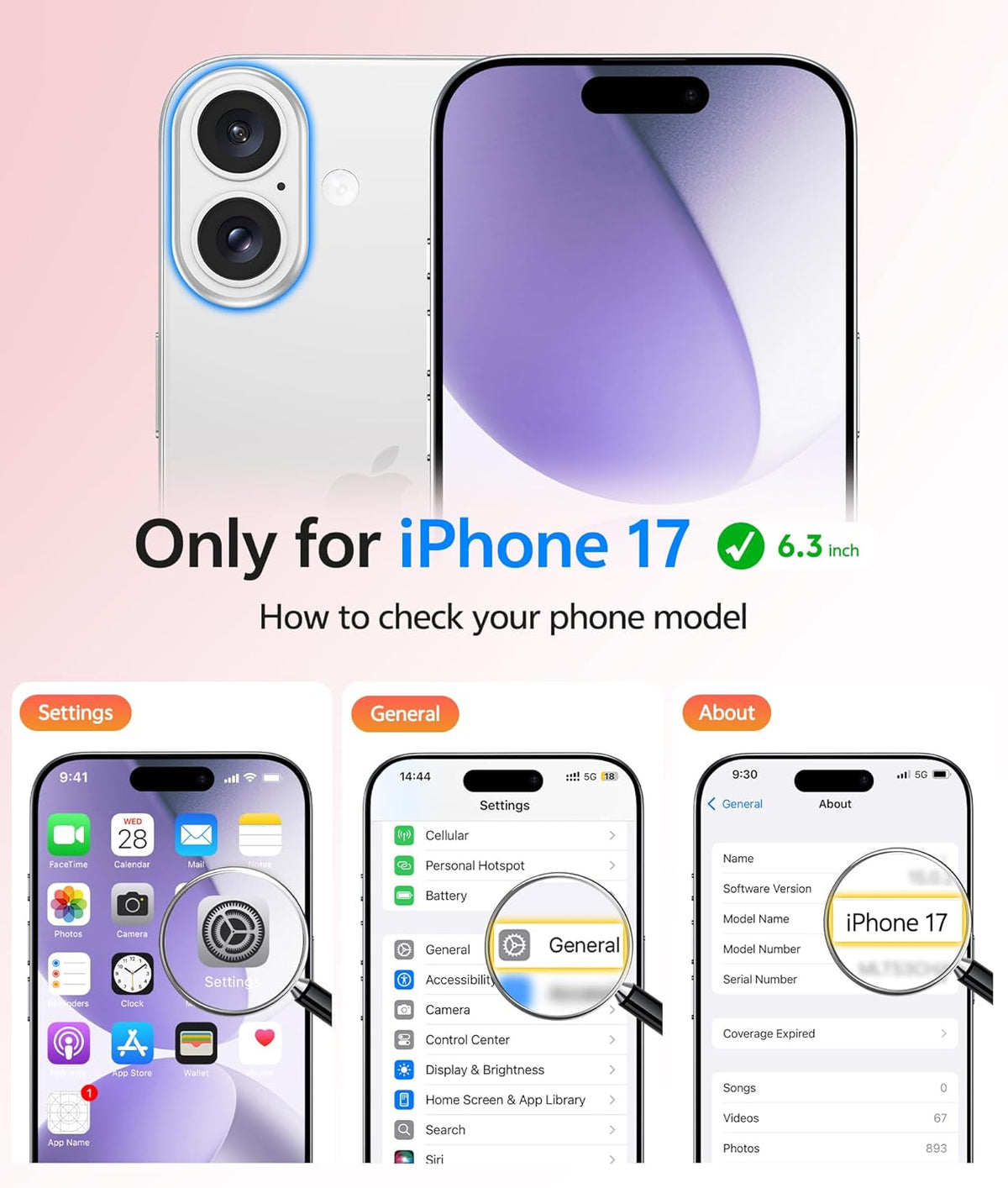 FNTCASE for iPhone 17 Case, Compatible with Magsafe, Translucent Matte Cases with, Full Camera Protection, Screen Protector