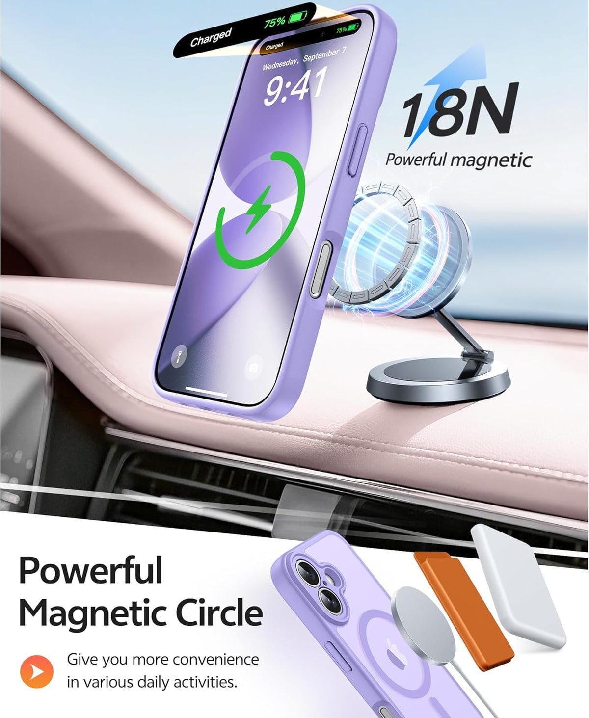 FNTCASE for iPhone 17 Case, Compatible with Magsafe, Translucent Matte Cases with, Full Camera Protection, Screen Protector